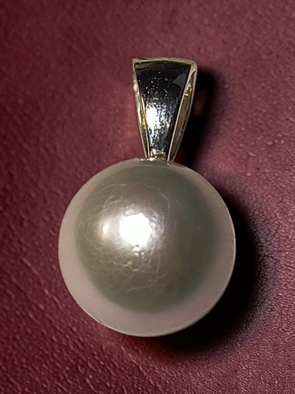 Pearl Factory Fine Classic Light Grey Pearl Pendant in 14K White Gold